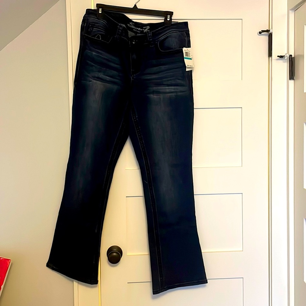 NWT Seven7 Slim Boot Distressed Dark Wash Jean